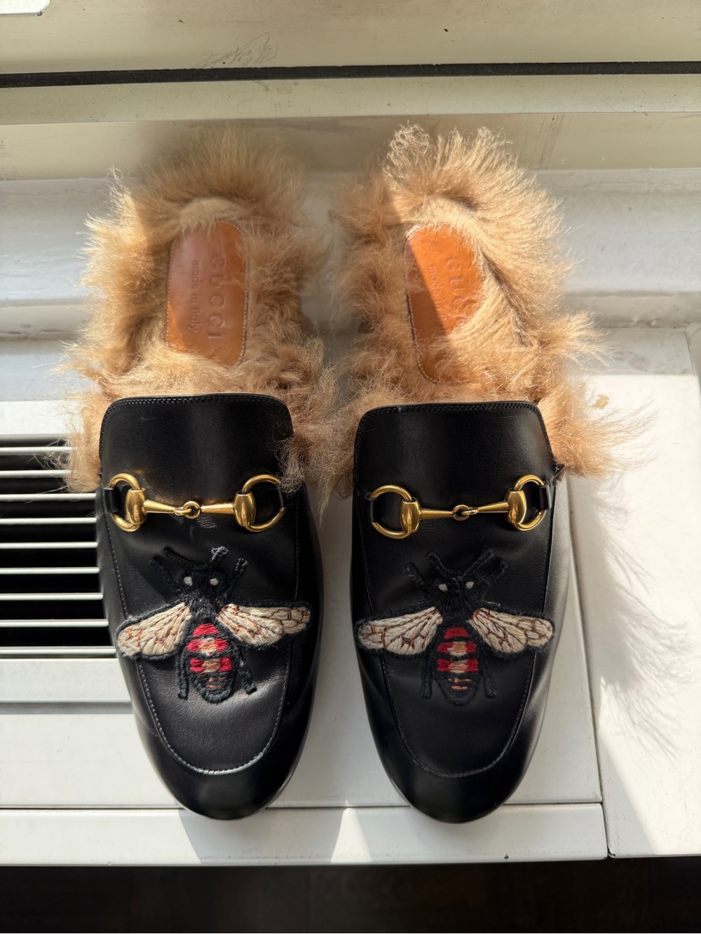 Gucci Princetown Slides with Kangaroo fur